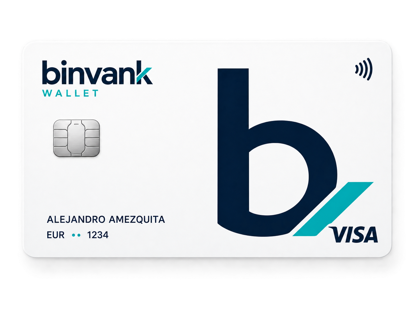 Tarjeta Visa Classic de binvank Wallet en blanco mate